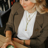 Ketting Suede Cord Matcha Green Organic charm