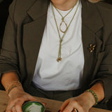 Ketting Suede Cord Matcha Green Organic charm