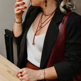 Ring Burgundy Dual Stones