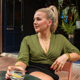 Ketting Suede Cord Matcha Green Flower