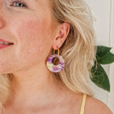 Oorbellen Purple Lime Aurora Circle