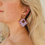 Oorbellen Purple Aurora Square