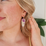 Oorbellen Purple Lime Aurora Drop