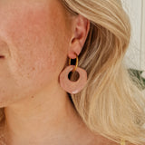 Oorbellen Soft Pink Marble Organic - Double sided