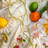 Ketting Suede Cord Matcha Green Organic charm