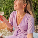 Ketting Suede Cord Matcha Green Organic charm