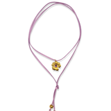 Ketting Suede Cord Lila Flower