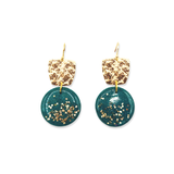 Oorbellen Emerald Tree Green Golden Glitters