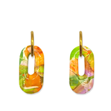 Oorbellen Watercolor Green Oval | Double Sided