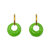 Oorbellen Watercolor Green Round | Double Sided