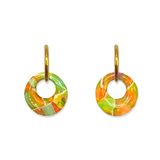 Oorbellen Watercolor Green Round | Double Sided