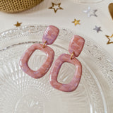 Oorbellen Pink Shimmer Round