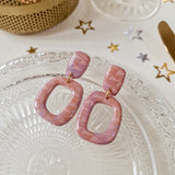 Oorbellen Pink Shimmer Round