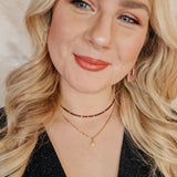 Ketting Burgundy Faceted Mini