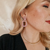 Oorbellen Pink Shimmer Round