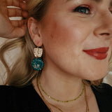 Oorbellen Emerald Tree Green Golden Glitters