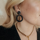 Oorbellen Charcoal Black Glitters