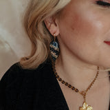 Oorbellen Charcoal Black Geode Drop