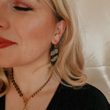 Oorbellen Charcoal Black Geode Drop