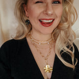 Oorbellen Charcoal Black Golden Glitters Round