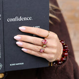 Ring Merlot Olive Stone Oval Mini