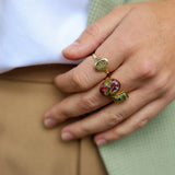 Ring Merlot Olive Stone Oval