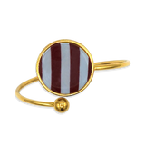 Armband Cuff Burgundy & Light Blue Stripes