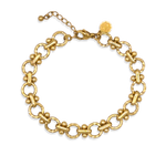 Lace Armband in goud met ronde schakels en fijne bolletjes