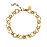 Lace Armband in goud met ronde schakels en fijne bolletjes