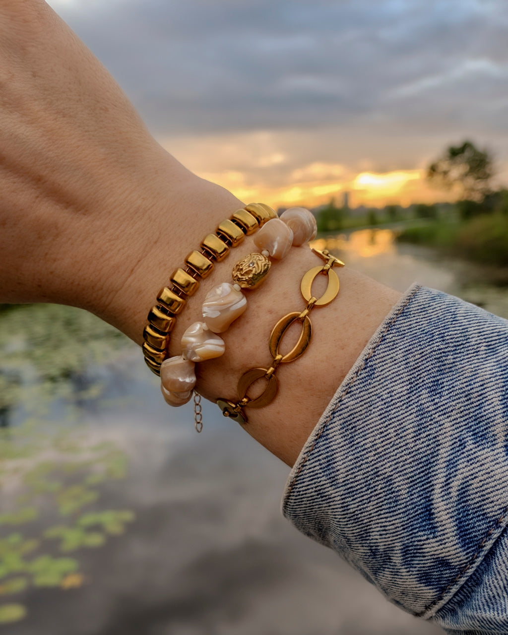 Armband Summer Glow Oval Links op model