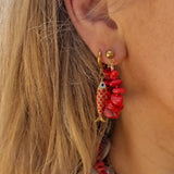 Oorbellen Sunset Heat Red Coral Hoop