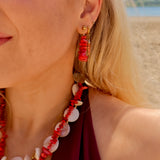 Oorbellen Sunset Heat Red Coral Hoop