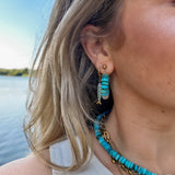 Oorbellen Sunset Heat Turquoise Shell Pearl Hoop