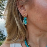 Oorbellen Sunset Heat Turquoise Shell Pearl Hoop