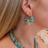 Oorbellen Sunset Heat Turquoise Shell Pearl Hoop