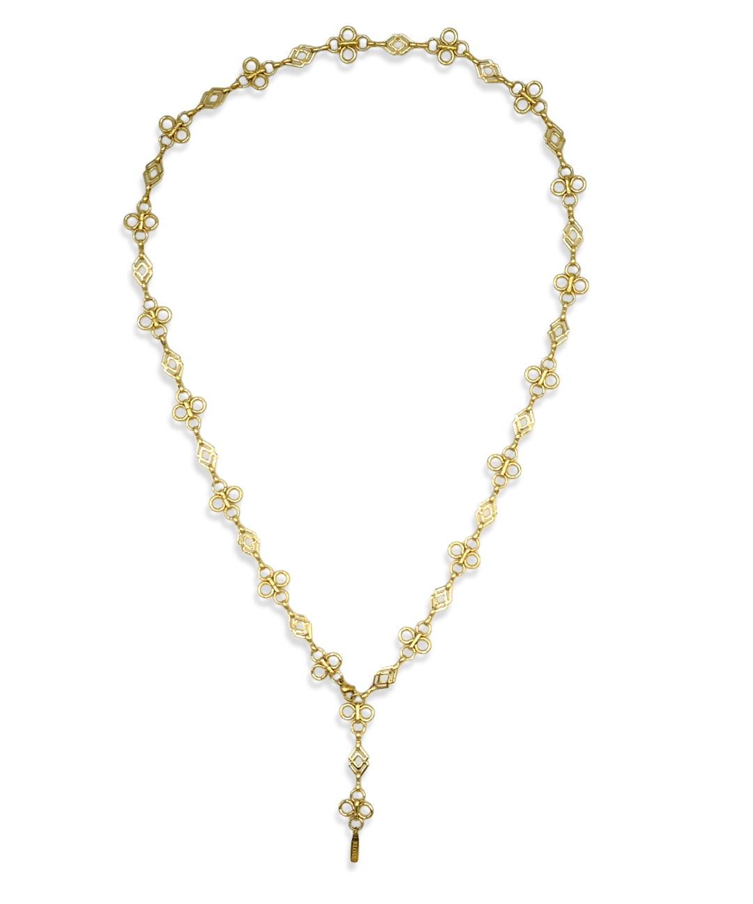 Fleurette Ketting in goud met bloemmotieven en een Y-vorm