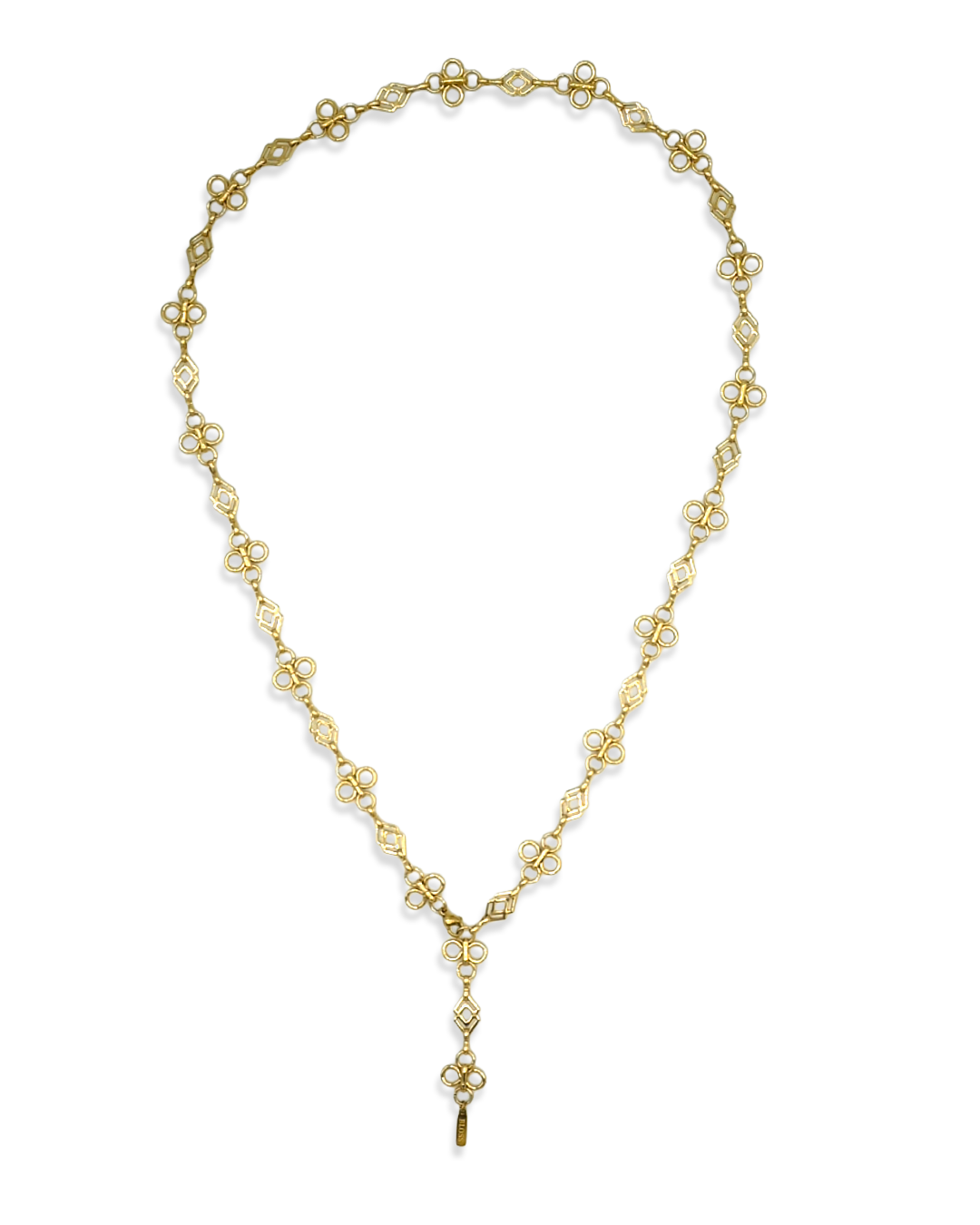 Fleurette Ketting in goud met bloemmotieven en een Y-vorm