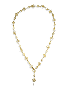 Fleurette Ketting in goud met bloemmotieven en een Y-vorm