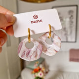 Oorbellen Wine White Organic Circles