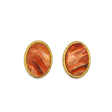 Oorbellen Oval Carnelian Studs