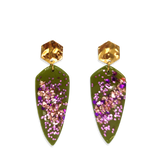 Oorbellen Green Purple Glitter