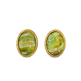 Oorbellen Green Studs Oval