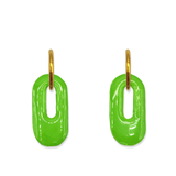Oorbellen Watercolor Green Oval | Double Sided