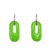 Oorbellen Watercolor Green Oval | Double Sided