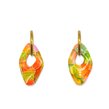 Oorbellen Watercolor Green Organic | Double Sided