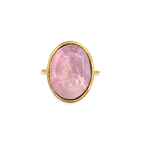 Ring Stone Purple Marble Oval