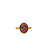 Ring Merlot Red Stone Oval Mini