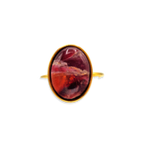 Ring Merlot Red Stone Oval