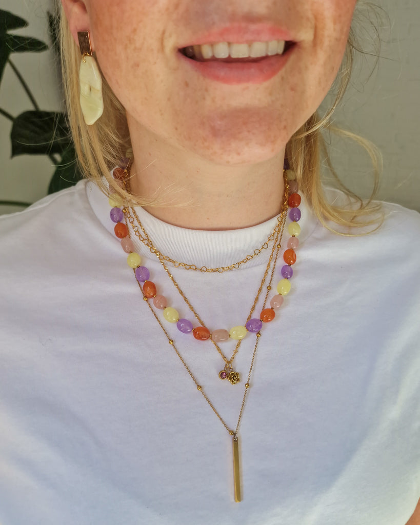 Ketting Chrystal Rose Duo op model