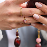 Ring Merlot Red Stone Oval Mini